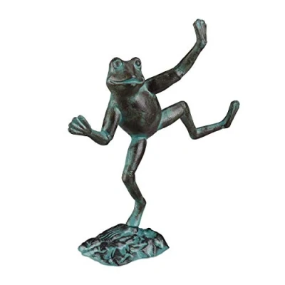 Immagine di Relaxdays Rana Decorativa da Giardino, Resistente alle Intemperie, Esterno e Interno, Ghisa, Formato L, Verde