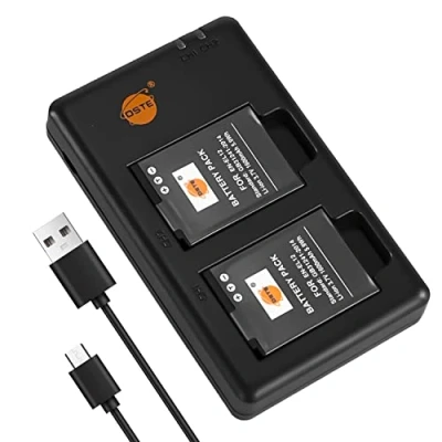 Immagine di DSTE 2PCS EN EL12 ENEL12 (1600mAh/3.7V) Batteria Caricatore Compatibile per Nikon Coolpix S1200pj S6300 S8000 S8100 S8200 S9050 S9100 S9200 S9300 S9400 S9500 S9600 AW100 AW100s AW110 AW110s AW120s