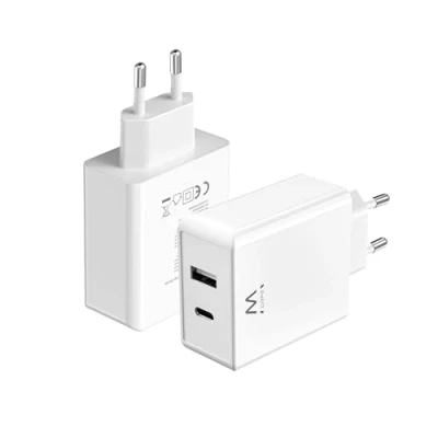 Immagine di Caricabatterie USB C, Caricatore per iPhone 15/14/13/12/11/Pro/Max/Mini/SE/X/XR/XS/8/7, iPad Pro/Air, Air/Pods Pro, Samsung Galaxy Note, Huawei, XiaoMi etc., 2 porte,45W, QC3.0 GaN Fast Charger