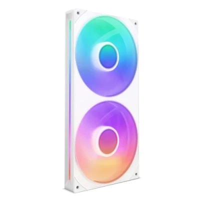 Immagine di NZXT F280 RGB Core 280mm Single Frame Fan Unit with 2 x 140mm Fans Speed &amp; Lighting Control High Static Pressure Airflow Fluid Dynamic Bearings 8 aRGB LEDs Per White