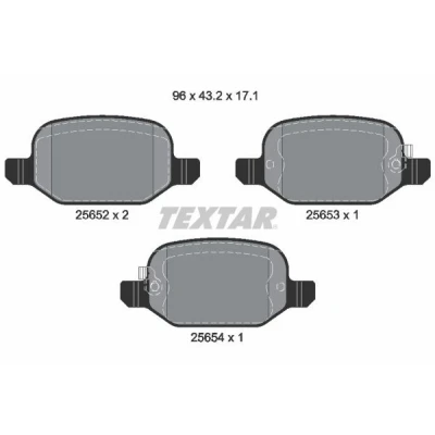 Immagine di TEXTAR 2565201 Kit pastiglie freno con segnalatore acustico usura FIAT: 500L