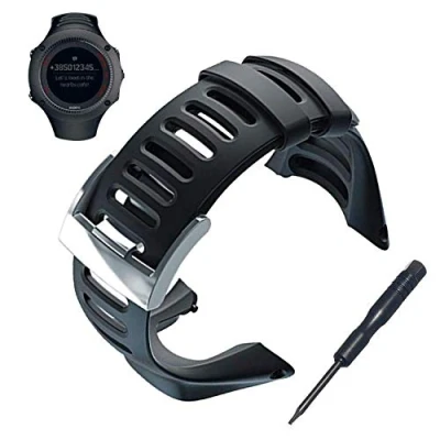 Immagine di JTMM Kit di Ricambio per Cinturino Suunto Ambit, in Gomma Morbida Accessori Regolabili dell&#039;orologio Ambit 1/2 / 2S 2R 3 Sport Run Peak