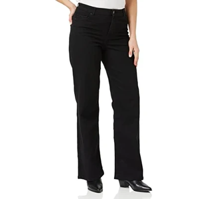 Immagine di Pieces Pcpeggy WIDE PANT Jeans a sigaretta, Donna, Taglia: Medium, Black