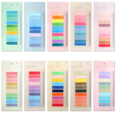 Immagine di Newplenty 2000 foglietti adesivi, 10 stili, trasparenti Sticky Notes con righello, autoadesivi, piccoli adesivi per appunti, Page Marker Index Book Tabs ufficio scuola (2000)