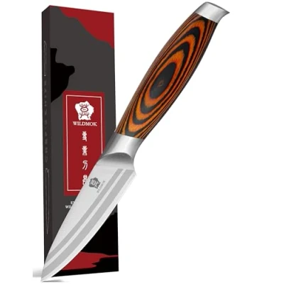 Immagine di WILDMOK Spelucchino 9 cm, Coltello per frutta e verdura da cucina piccolo Manico ergonomico Acciaio inossidabile tedesco