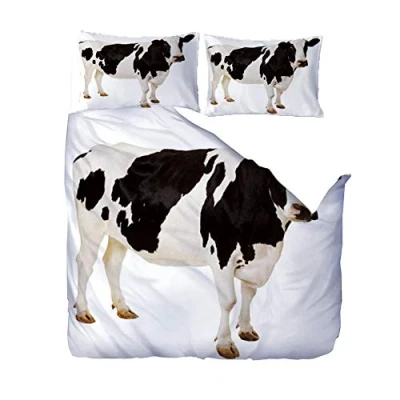 Immagine di Set Di Biancheria da Letto 3D 200x200 Mucche Copripiumino e Federa, 3 Pezzi (Copripiumino + 2 Federe) Singolo Doppio