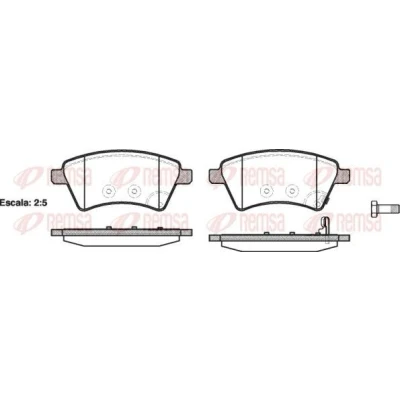 Immagine di REMSA 1215.01 Kit pastiglie freno Assale anteriore con contatto segnalazione usura foglio adesivo, bulloni/viti accessori FIAT: Sedici