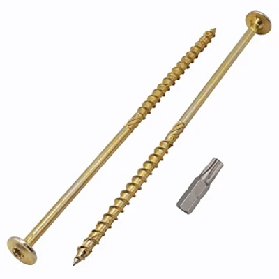 Immagine di Confezione da 20 viti per legno gialle in acciaio zincato 6,0 x 160 mm, con testa Torx, sottile, legno, parzialmente filettate (20, mm)