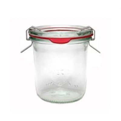 Immagine di AllesAusGlas 12 barattoli per conserve, 140 ml, con coperchio in vetro e chiusura a morsetto