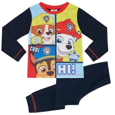 Immagine di Paw Patrol Hi! Marshall Rubble Chase Set Pigiama a Maniche Lunghe per Ragazzi 3 4 Anni: 104cm