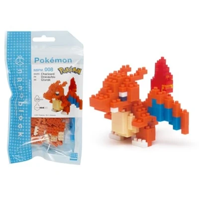 Immagine di Bandai Nanoblock Charizard Pokémon Mini statuina in mattoncini Gioco di costruzione Kit per la figura stile pixel NBPM008