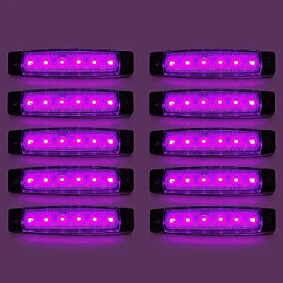 Immagine di HULX Luci di Posizione per Auto, 10 Pezzi Indicatori Direzione Auto Laterali a LED 6SMD 12V (Viola)