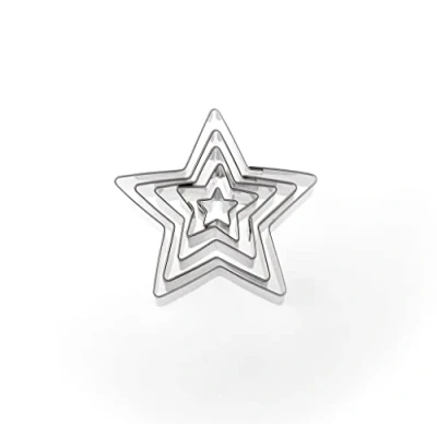Immagine di BekkiB 7767 Set di 5 tagliapasta a forma stelle, in acciaio INOX