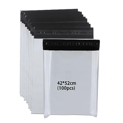 Immagine di newlng buste per spedizioni grandi 420X520mm100Pezzi Opaco e resistente allo strappo con strisce autoadesive spedizione vinted Logistica Tessile Borse di Trasporto Bianco