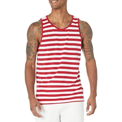 Immagine di Amazon Essentials Top a Canotta Regular Fit Uomo, Bianco/Rosso, XL