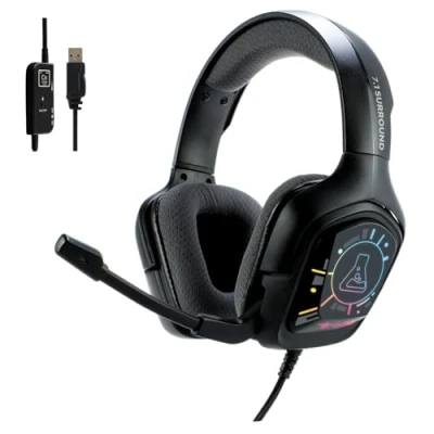 Immagine di The G Lab Korp Cobalt 7.1 EX Cuffie da gioco Surround Sound microfono gamer audio di alta qualità, retroilluminazione RGB, flessibile, leggero e confortevole PS5, PS4,