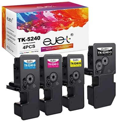 Immagine di ejet Compatibili Cartucce di Toner Sostituzione per Kyocera TK5240 TK 5240 ECOSYS M5526cdw M5526cdn P5026cdw P5026cdn (Nero Ciano Magenta Giallo, 4 Pack)
