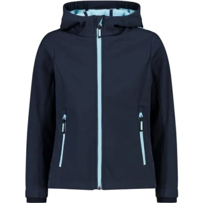 Immagine di CMP KID FIX HOOD Unisex Giacca softshell per bambini, Taglia: 140, Blue/anice