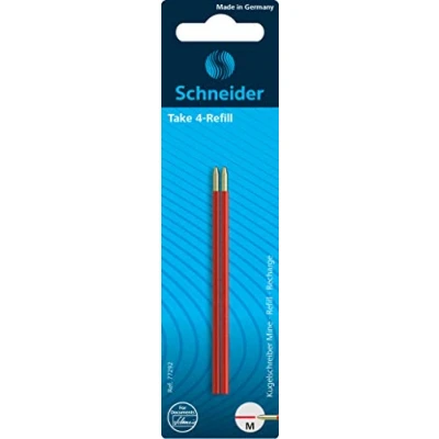 Immagine di Schneider Take 4 Ricariche per penna a sfera 2 pezzi Colore: rosso