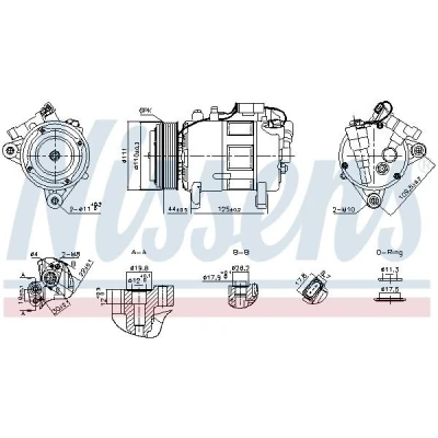 Immagine di NISSENS 891148 Compressore Aria Condizionata 6SAS14A R 134a MINI: Hatchback, Countryman, BMW: 2 Active Tourer
