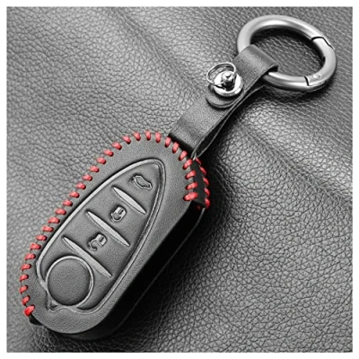 Immagine di Custodia in pelle per chiave auto Alfa Romeo 4C Mito Giulietta Myth 159 GTO GTA Portachiavi Telecomando Shell FOb