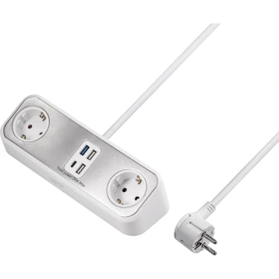Immagine di Sygonix SY 4538256 Multipresa 2 vie Bianco Schuko 1 pz.