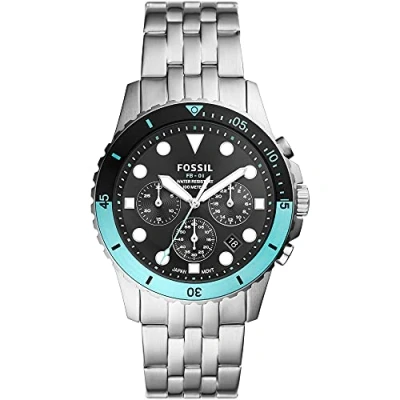 Immagine di Fossil Orologio Fb 01 Chrono Uomo, movimento cronografo, cassa 42 mm in acciaio inossidabile silver con bracciale inossidabile, FS5827, Alzavola