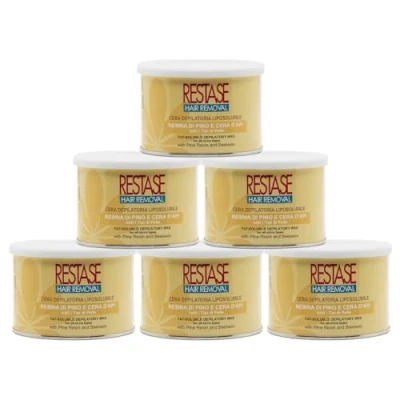Immagine di RESTASE Cera Depilatoria Liposolubile, Resina di Pino e d&#039;api, Tutti i Tipi Pelle, 6 x 400 ml, Made in Italy