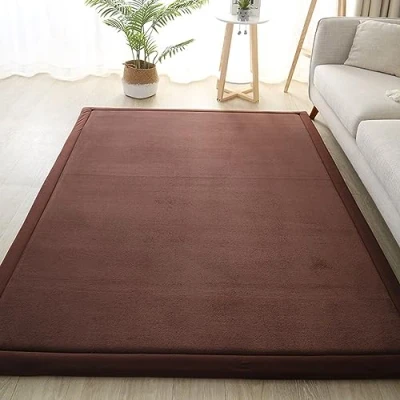 Immagine di Dmkjdzsw Tappetino per gattonare bambini, antiscivolo, tappeto la cameretta dei in velluto corallo, spessore 2 cm, marrone, 180 x 200 cm