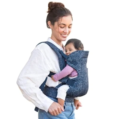 Immagine di Infantino Marsupio Neonato 4 in 1 Flip Advanced, Ergonomico e Convertibile, Trasporto Frontale Dorsale, Cinghie Regolabili per Bambini da 3,6 a 14,5 kg, Marino Floreale