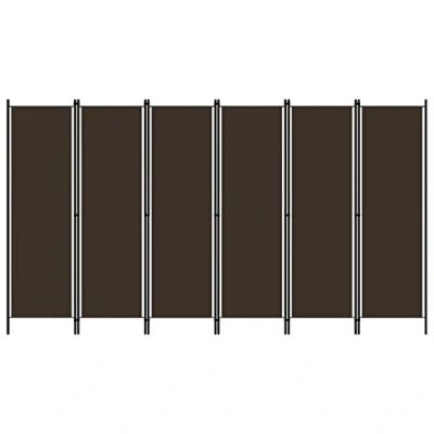 Immagine di vidaXL Paravento a 6 Pannelli Divisorio Separè Pannello Byobu Pieghevole Schermo Separatore Ambienti Interni Protezione Privacy Marrone 300x180 cm