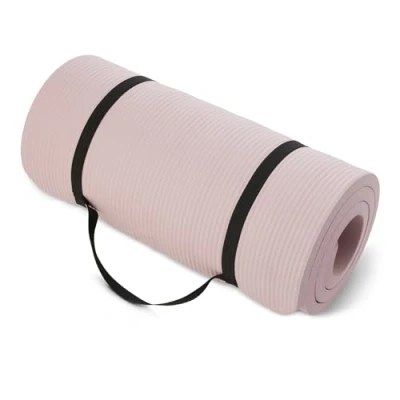 Immagine di Amazon Basics Tappetino per allenamento, esercizi e yoga con tracolla, spessore extra di 2.5 cm, Rosa