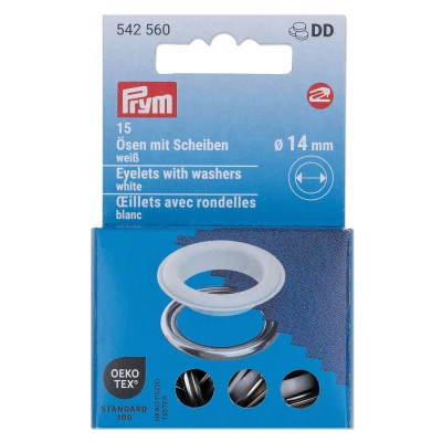 Immagine di Prym 542560 Occhielli con rondelle, White, Onesize