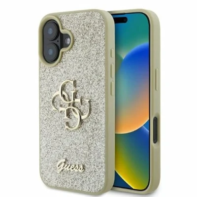 Immagine di CG Mobile Guess GUHCP16SHG4SGD Custodia rigida per iPhone 16 6,1&quot;, con glitter, colore: Oro