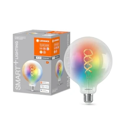 Immagine di LEDVANCE Lampada LED SMART+ WIFI, vetro chiaro, 4,8 W, 470 lm, forma Globo con diametro 125 mm e attacco E27, colore luce bianca regolabili, dimmerabile, app o controllo vocale, lunga durata