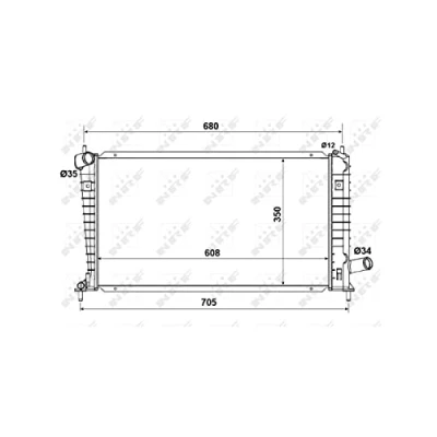 Immagine di NRF 53189 Radiatore motore Alluminio 608 350 26 Alette di raffreddamento saldate