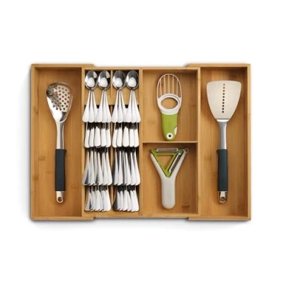Immagine di Joseph DrawerStore Organizzatore di Cassetti Espandibile Porta Posate, Utensili e Accessori Cucina, Vassoio Salvaspazio, Bambù
