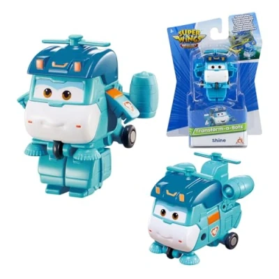 Immagine di Super Wings Shine, Transform a bots, aereo giocattolo prescolare per bambini e bambine di 3 4 5 anni, regali compleanno
