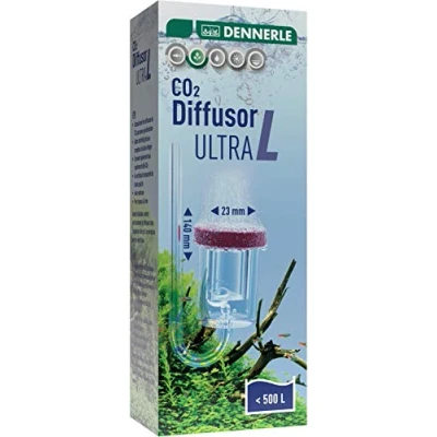 Immagine di Dennerle Diffusore di CO2 Ultra per acquari d&#039;Acqua Dolce Fino a 400 Litri in Vetro Acrilico con contatore Bolle Integrato Membrana Speciale Materiale sinterizzato (Taglia L