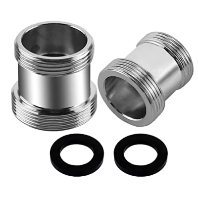 Immagine di Adattatore per Rubinetto in Metallo Filettatura Maschio da M20 a M22 Connettore Aeratore e Depuratore Acqua Cucina, con Quarnizione Gomma (2 Pezzi)