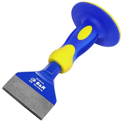Immagine di S&amp;R Scalpello da Muratore Piatto con Paracolpo 76 x 216mm. Per Piastrelle, Calcestruzzo, Pietre, Pavimenti