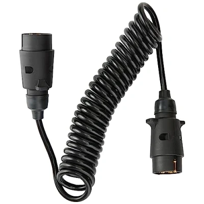 Immagine di ProPlus Cavo a Spirale Estensione Elettrico per Roulotte Sicuro Stabile Robusto Durevole Efficiente Comodo Facile Utilizzo 3 m con spina 2x7