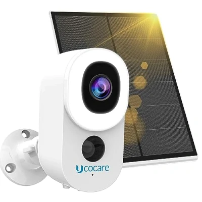 Immagine di UCOCARE 4MP Telecamera Wi Fi Esterno senza fili Solare, Wifi Interno, Visione Notturna a Colori/Infrarossi Migliorata del 30% con luce anello integrata, Sirena/Riflettore/Avviso Vocale