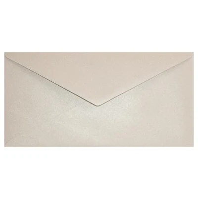 Immagine di Netuno 25 buste lettera colore beige perlato formato DL 220x 110 mm 120g Aster Metallic Sand perlate colorate lunghe effetto perlescente di lusso per partecipazioni biglietti auguri invito