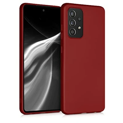 Immagine di kwmobile Custodia Compatibile con Samsung Galaxy A52 / 5G A52s Cover Back Case Morbida Protezione in Silicone TPU Effetto metallizzato rosso scuro