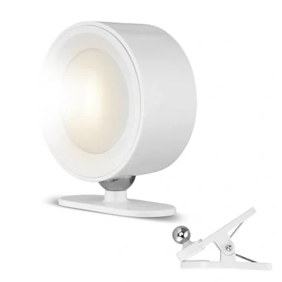 Immagine di REV lampada a morsetto con batteria, LED da parete interna, 120 lm, dimmerabile, allungabile 360, ideale per corridoio, camera letto e soggiorno, bianco