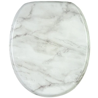 Immagine di Sanilo Sedile WC, montaggio facile, copriwater con cerniere robuste Marmo
