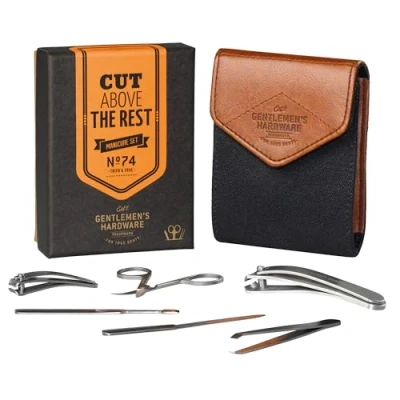 Immagine di CHARCOAL CANVAS MANICURE SET GENTLEMEN&#039;S HARDWARE GEN074UK