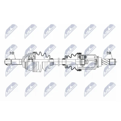 Immagine di NTY NPW RE 069 Albero motore / Semiasse Assale anteriore Sx 658, 64 RENAULT: Clio 4, DACIA: SANDERO 2