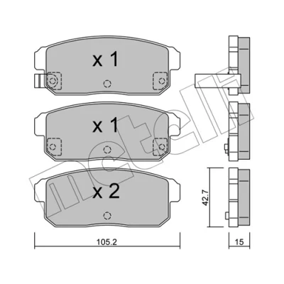 Immagine di METELLI 22 0733 0 Kit pastiglie freno con segnalatore acustico usura SUZUKI: IGNIS 2, MAZDA: RX 8